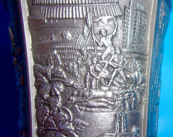 ROYAL SELANGOR PEWTER Vintage Tumbler Souvenir Singapore Malaysia