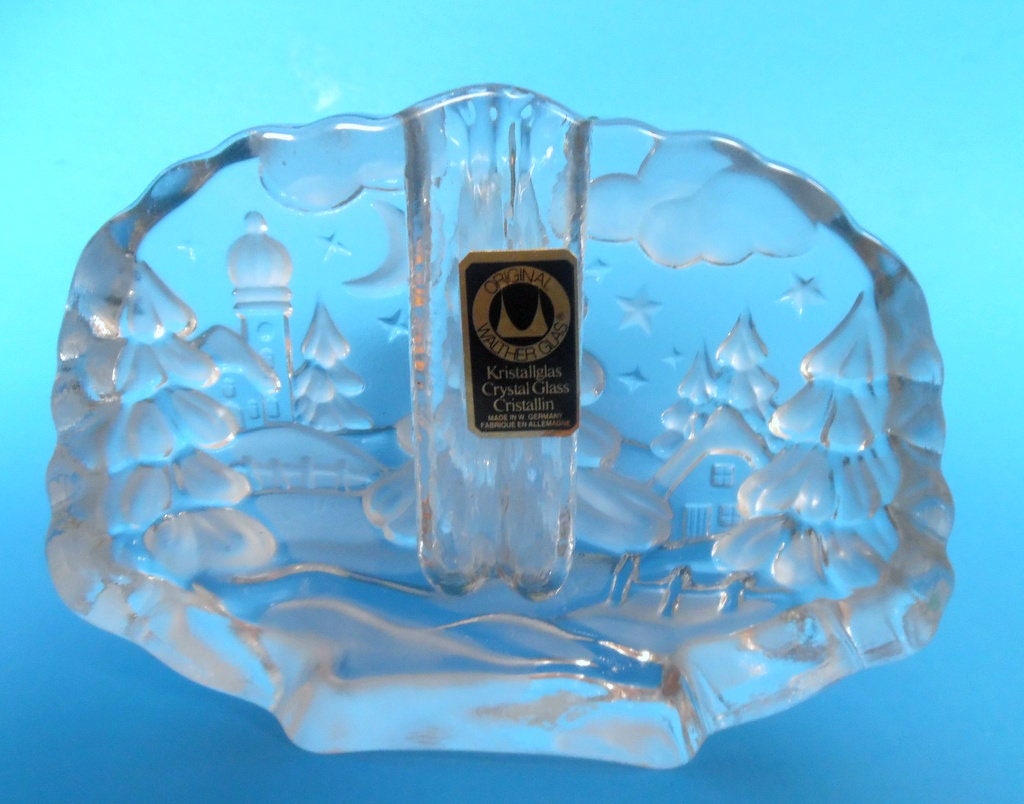 CRYSTAL VASE CANDLE Holder Original Walther Glas Glass Made West