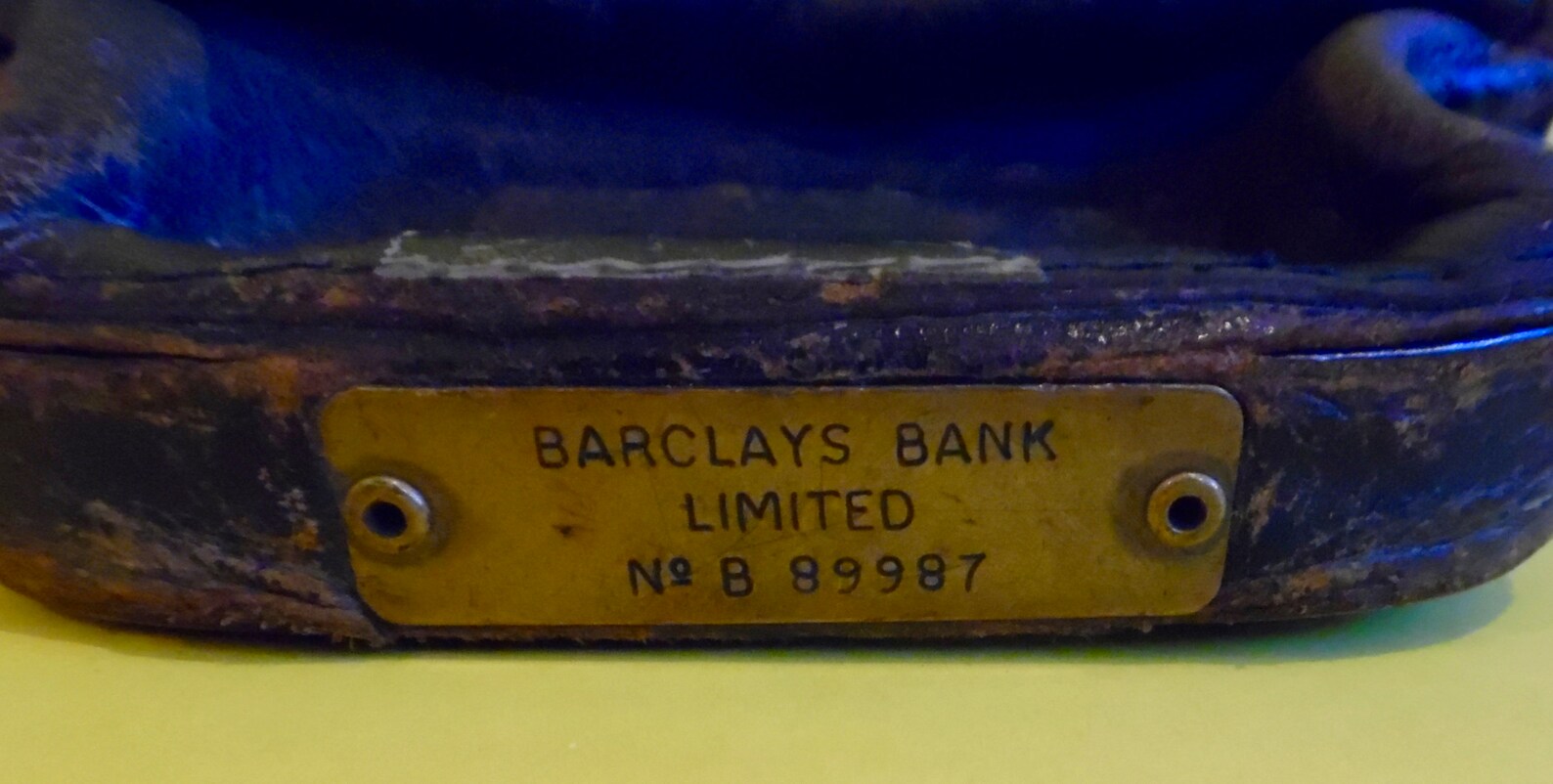 BARCLAYS BANK BAG Antique Chubb London Heavy Black Leather Etsy