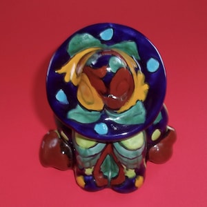 TALAVERA SOMBRERO MAN Sleeping Sitting Siesta Vintage Colorful Painted Terracotta Mexican Clay Art Pottery Mexico Figurine Resting Napping