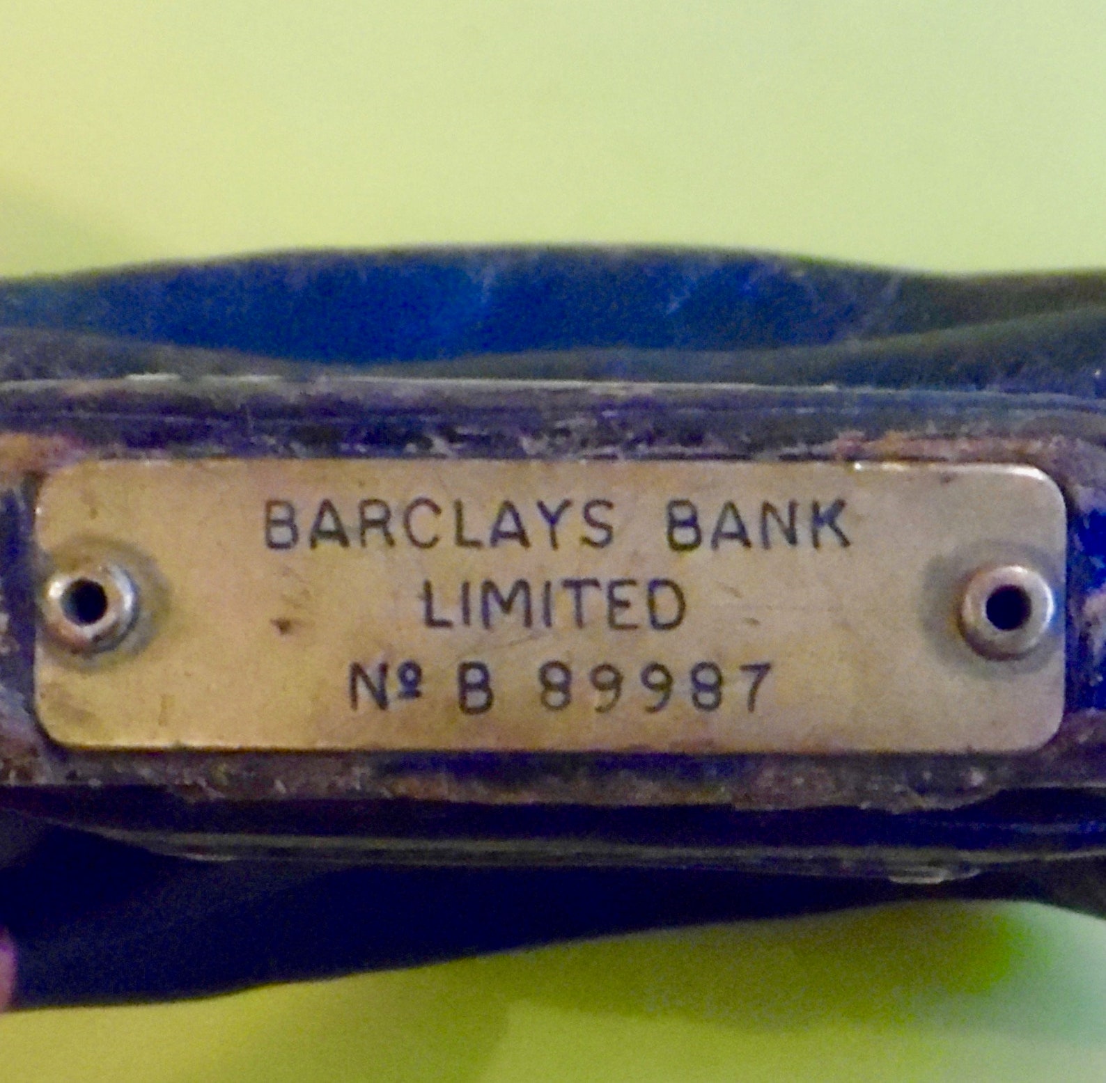 BARCLAYS BANK BAG Antique Chubb London Heavy Black Leather Etsy