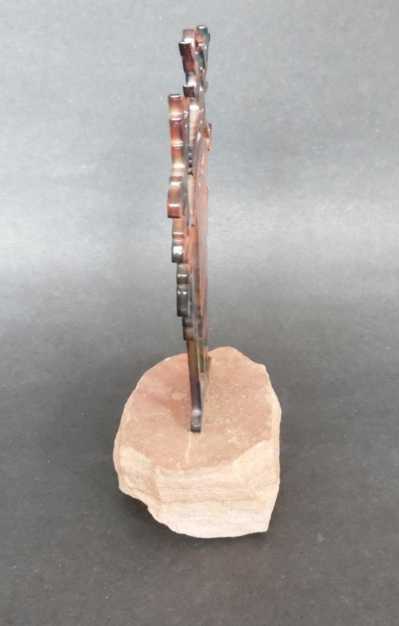 KOKOPELLI Figure ROCK BASE Vintage Standing Straight Holding Staff