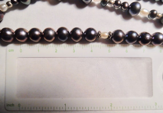 TAHITIAN BLACK PEARLS Necklace Triple Tri Strand … - image 9