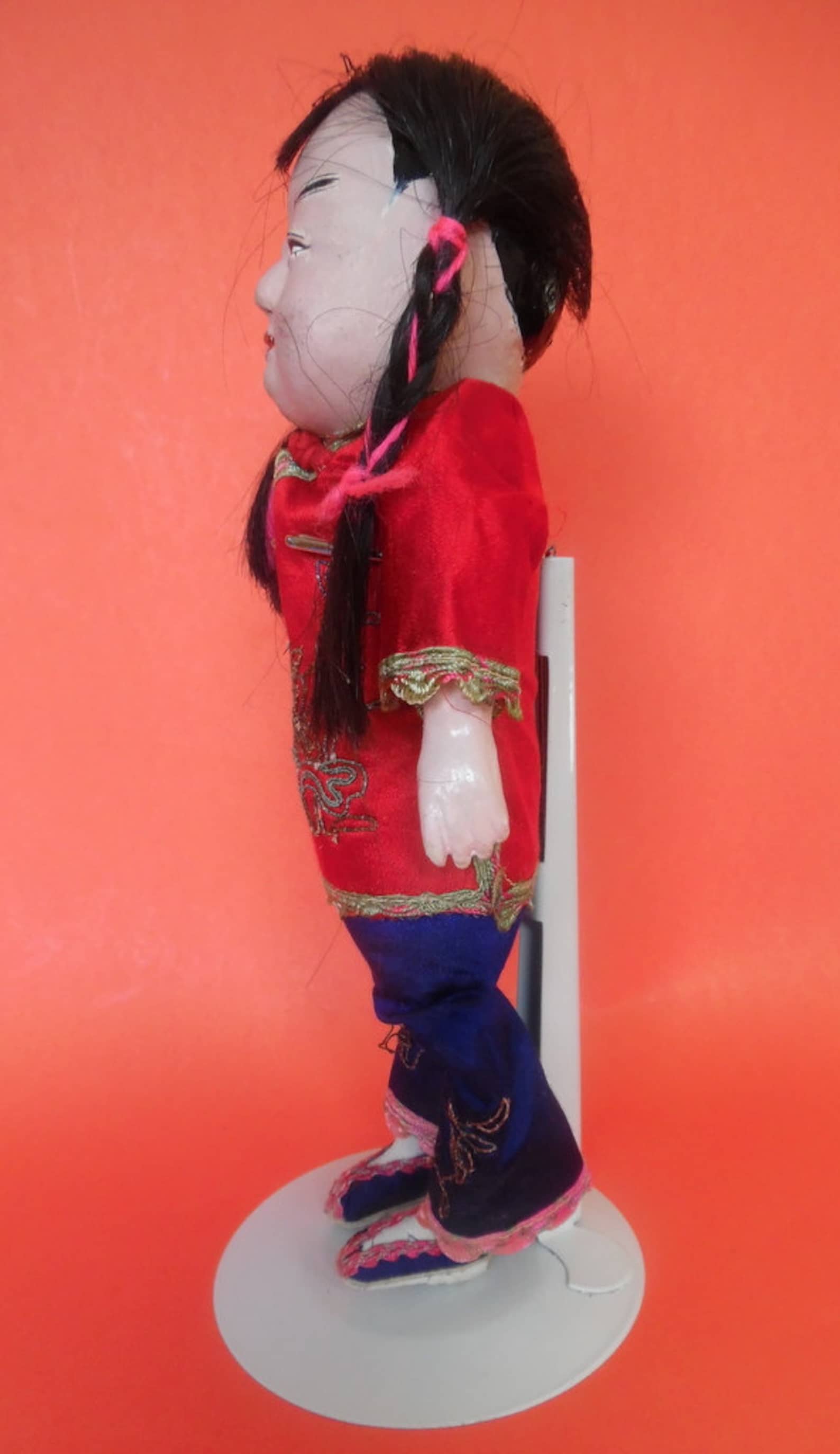 ANTIQUE CHINESE DOLL Paper Mache Head Hands Legs Painted Eyes Etsy