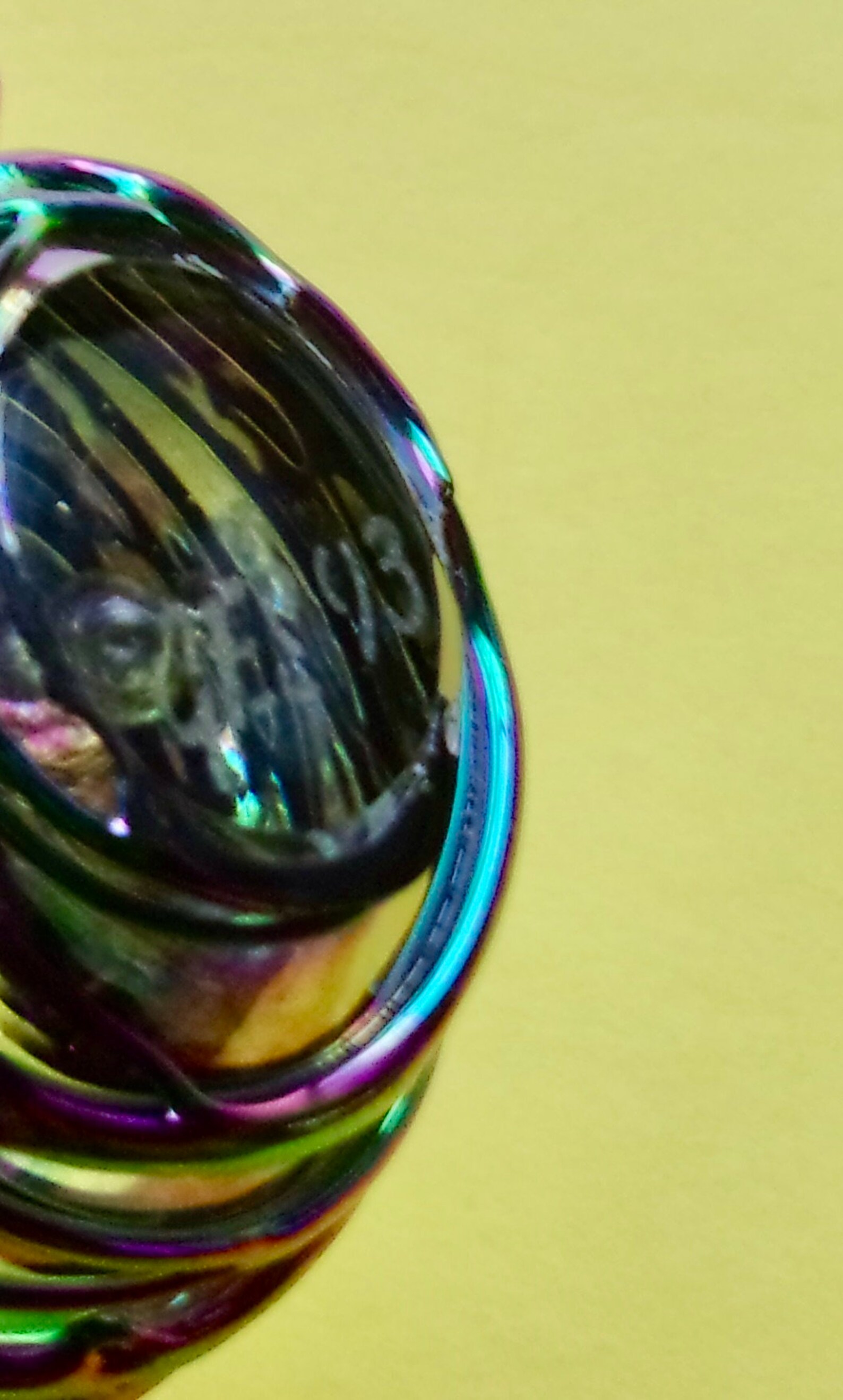 GES GLASS EGG 1993 Hand Blown Iridescent Exterior Threaded Etsy