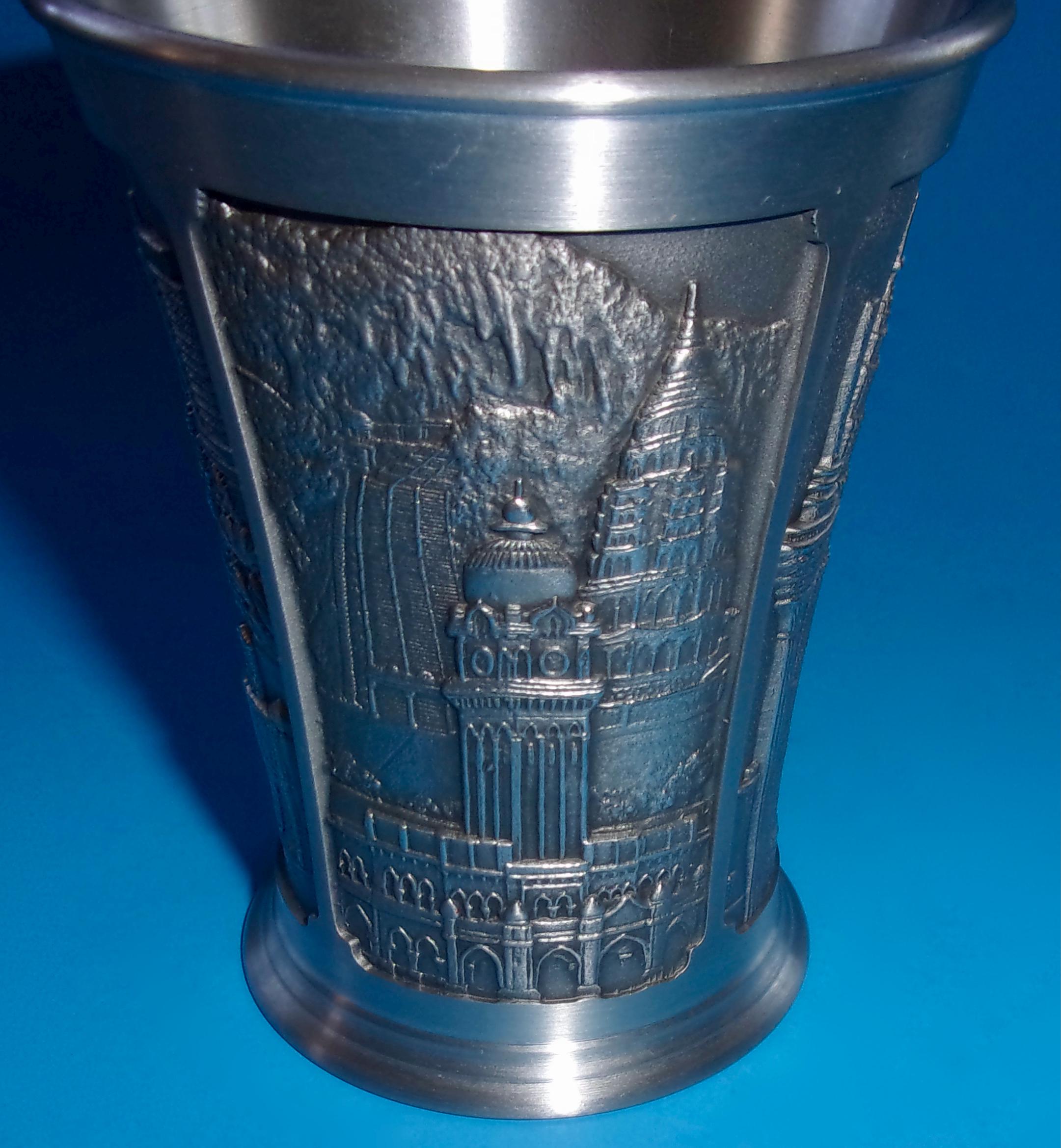 ROYAL SELANGOR PEWTER Vintage Tumbler Souvenir Singapore Malaysia