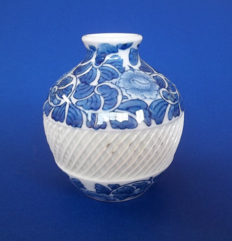 BLUE WHITE PORCELAIN Vase Signed Arita Hasami Ware Japanese Etsy