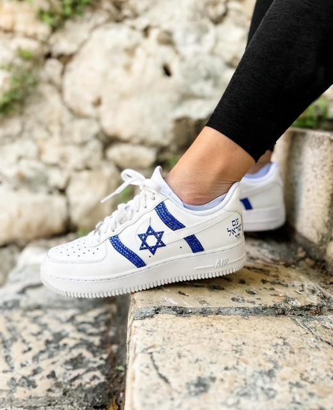 Israel Flag Custom Painted Air Force 1 Sneakers Shoes - Etsy