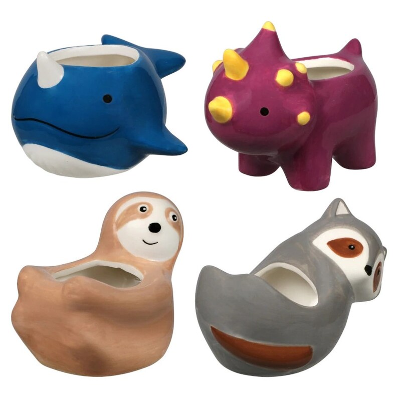 Ceramic Mini Planter For Succulent Bonsai Air Plant Animal Shape Home Garden Decor plant flower Pot container gardening Sloth Ra Narwhals