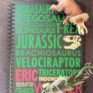 Personalized Art Book, Jurassic Park Christmas, Dinosaur gifts, Jurassic Park, Jurassic World, Notebook, Personalized book, Drawing book, d