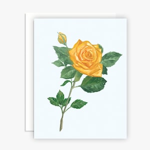 Watercolor Rose - Yellow Rose of Texas - Greeting Card - Everyday Card - Blank Card - Thank You Card - Just Because Card - Friendship Card