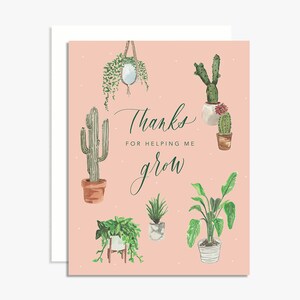 Merci de m’avoir aidé à grandir Carte de vœux - Carte pour maman - Carte juste parce que - Carte d’amitié - Carte pour parent - Carte de remerciement