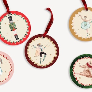 Nutcracker Ballet Gift Tags - Set of 10 - Holiday Gift Wrap - Hanging Gift Tag -