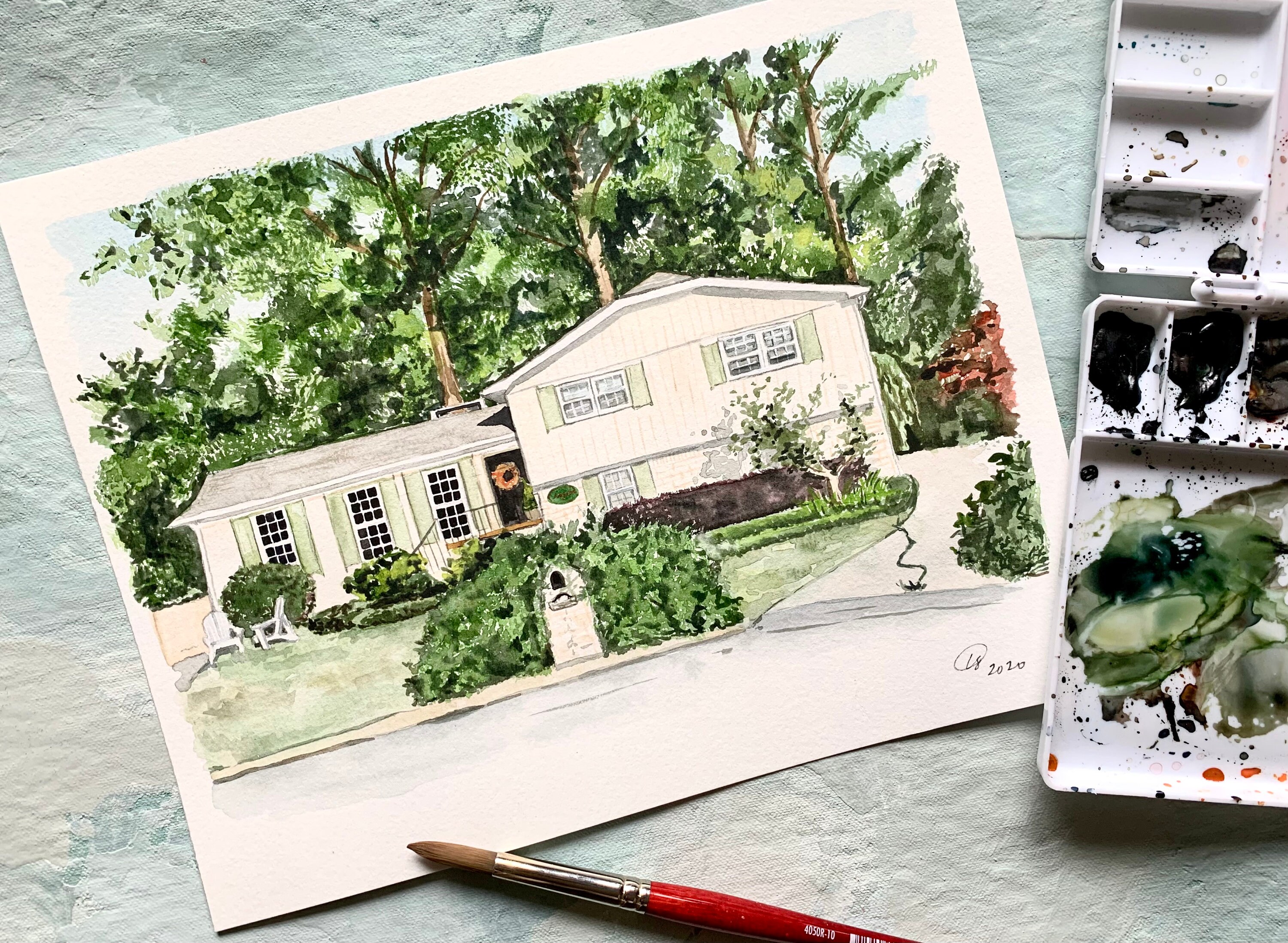 Custom Hand Painted Watercolor House Portrait First Home Gift Keepsake ...