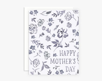 Purple Watercolor Floral Mother's Day Greeting Card