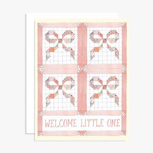 Tarjeta de bienvenida para bebé - Tarjeta de felicitación para recién nacido - Tarjeta de acuarela para recién nacido - Tarjeta para bebé - Tarjeta para niña