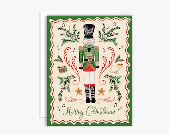 Nutcracker Ballet Christmas Card - Watercolor Holiday Greeting