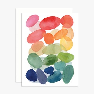 Rainbow Pebble Greeting Card - Everyday Card - Blank Card - Rainbow Art - Thank You Card - Just Because Card - Friendship Card