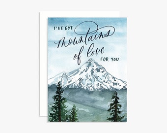 I've Got Mountains of Love for You Greeting Card - Anniversary Card - Love Puns - Just Because Card - Card for Husband - Card for Wife