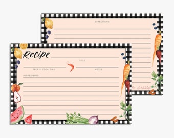 Receptkaarten voor aquarel boerenmarkt: set van 10