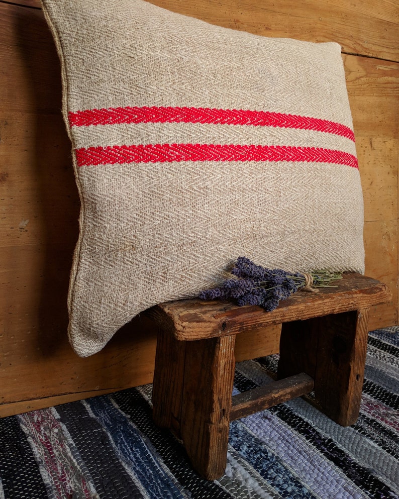 Vintage Authentic Grain Sack Pillow Cover / Antique linen / Etsy