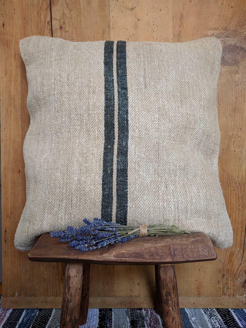 Vintage Authentic Grain Sack Pillow Cover / Antique linen / Etsy