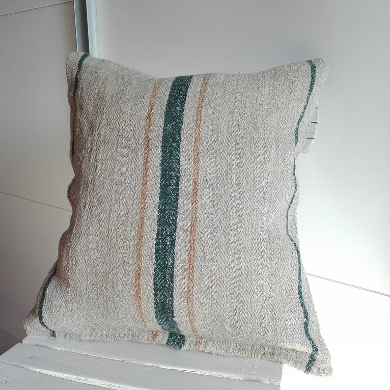 Vintage Authentic Grain Sack Pillow Cover / Antique linen / Etsy
