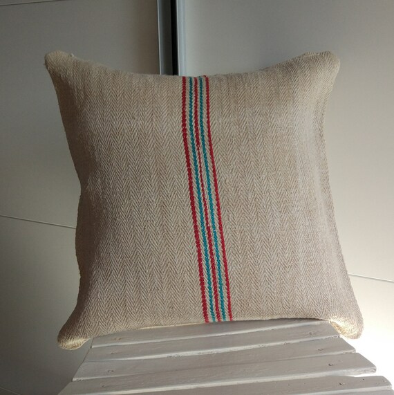 Grain Sack Pillow Cover Antique linen Grainsack Canvas Pillow grain sack