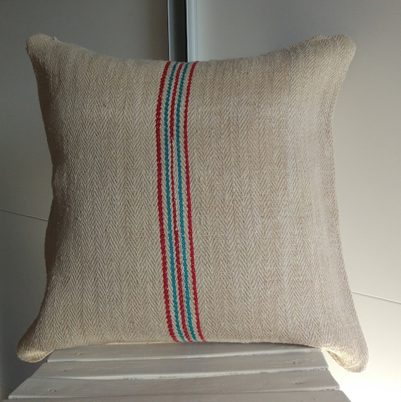Grain Sack Pillow Cover Antique linen Hold Pillow Distinctive Throw Pillow