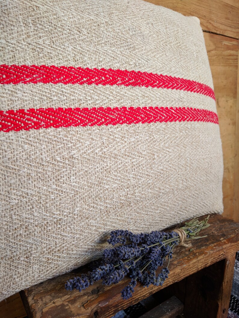 Vintage Authentic Grain Sack Pillow Cover / Antique linen / Etsy