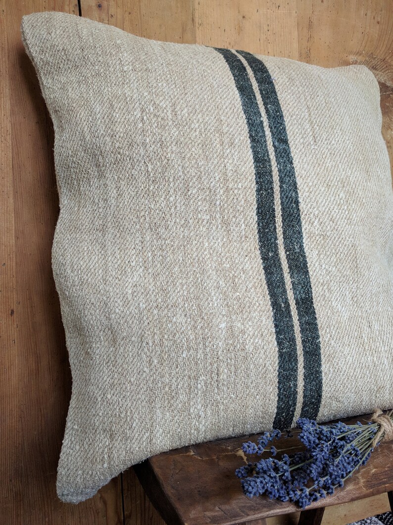 Vintage Authentic Grain Sack Pillow Cover / Antique linen / Etsy