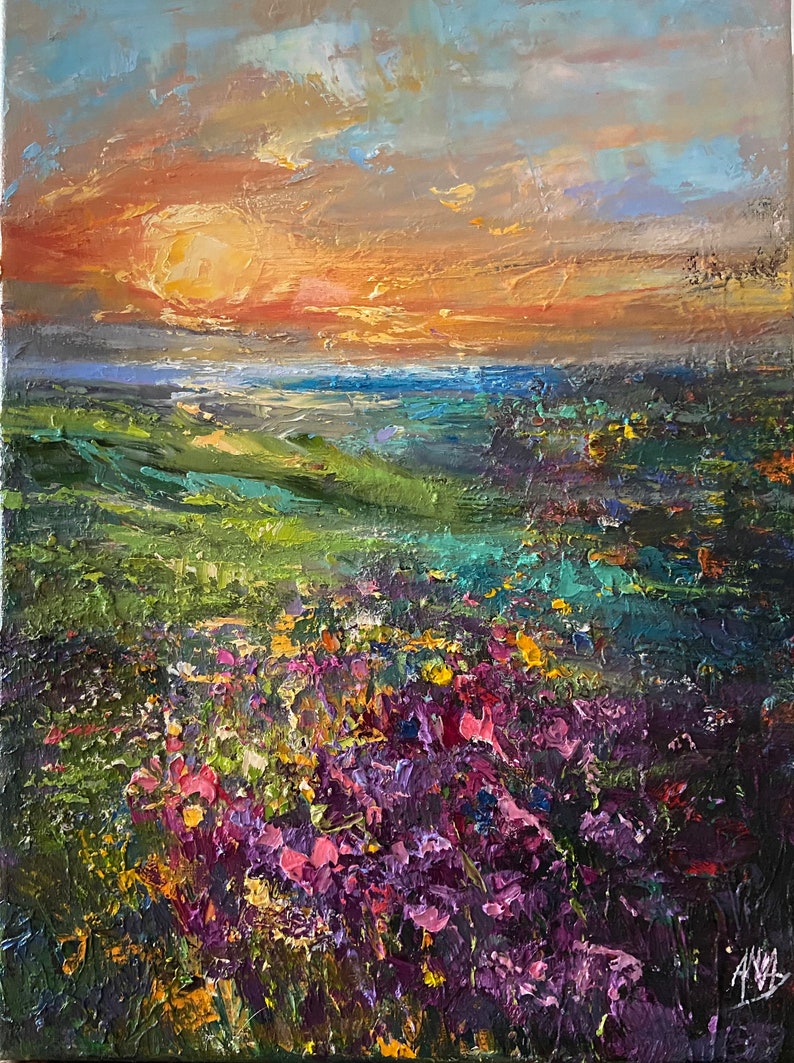 Landscape Abstract Original Oil Painting. Canvas. Fine Art ...