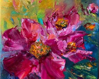 Floral art. Whispers of Spring. Oil Painting. Stretch Canvas.