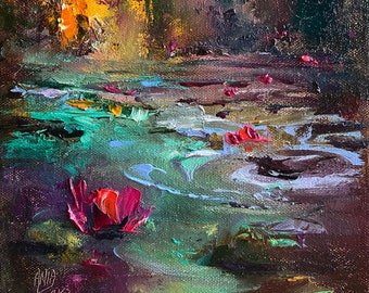 Magic Spreads in Nature. ORIGINAL Oil painting on canvas. Mystery and Magic World.Fine art.