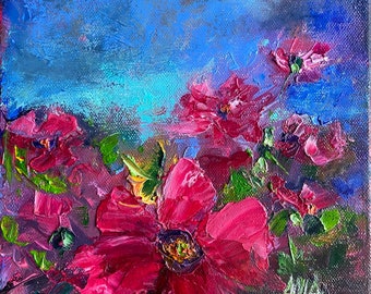 Fleur-de-pink. Oil Painting. Stretch Canvas.