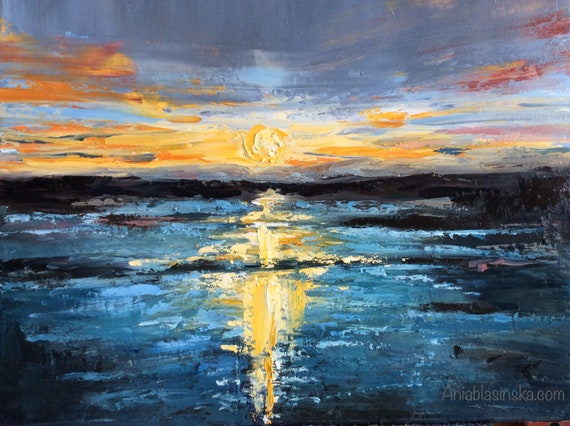 Seascape Sunset ORIGINAL Oil Painting nvas.gallery Wall