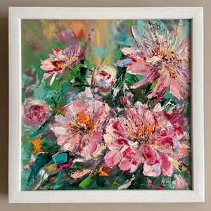 Peonies sweetness. Original Oil Painting. Contemporary art. Flowers canvas. Gallery wall.