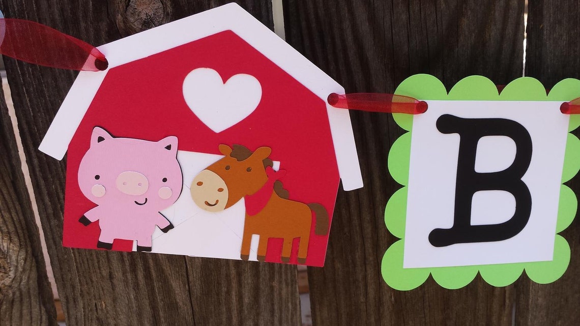 BarnYard birthday banner Happy birthday banner Barn yard | Etsy
