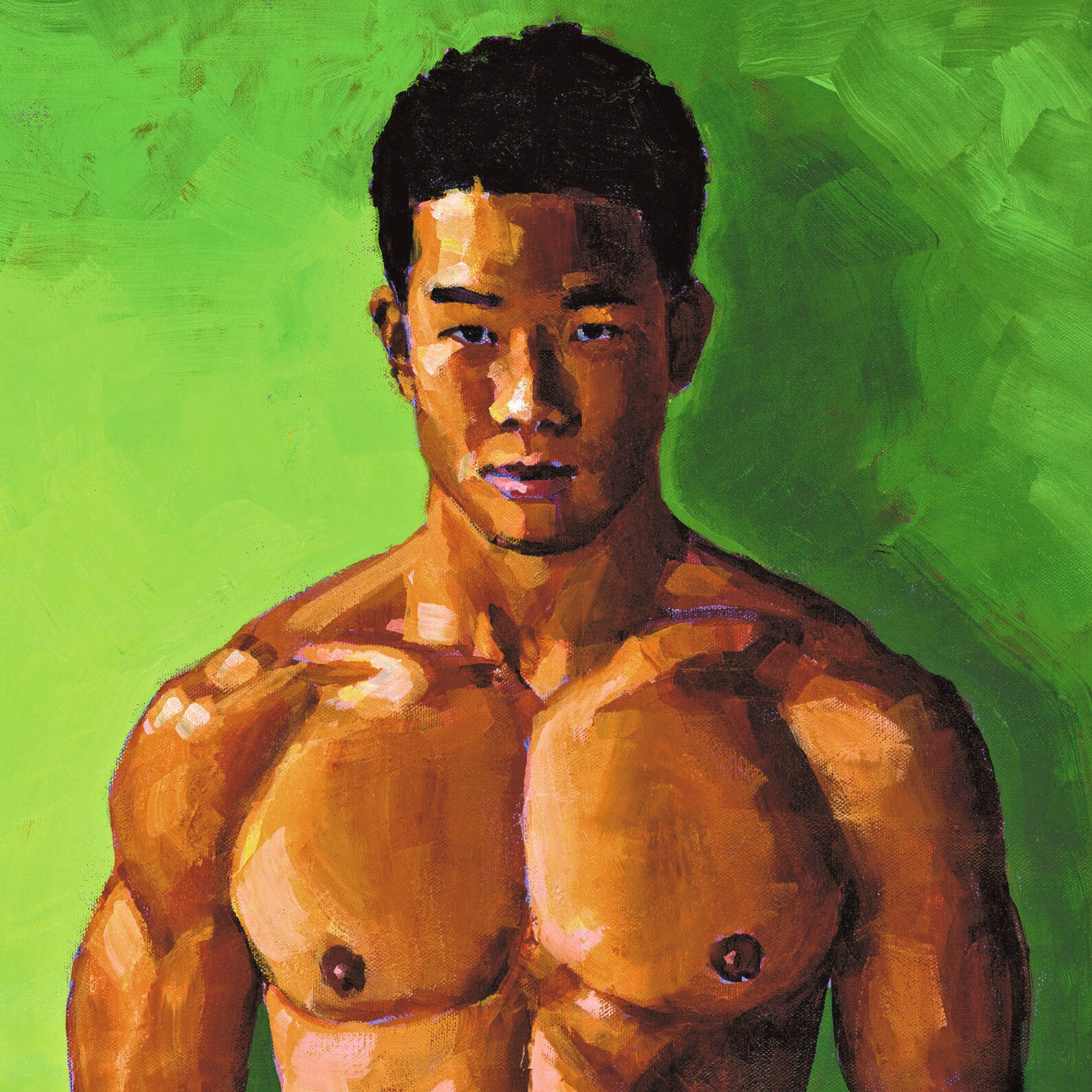 Young Mr. Wong, Poster, Asian Male Nude, Gay Art, Male Art, Male Nude, Homoerotica, Gay Interest