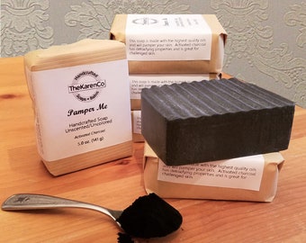 Charcoal Soap, Unscented Soap, Face Soap, Activated Charcoal, All Natural Soap, Handmade Soap, black soap, bath and beauty, Handcrafted soap