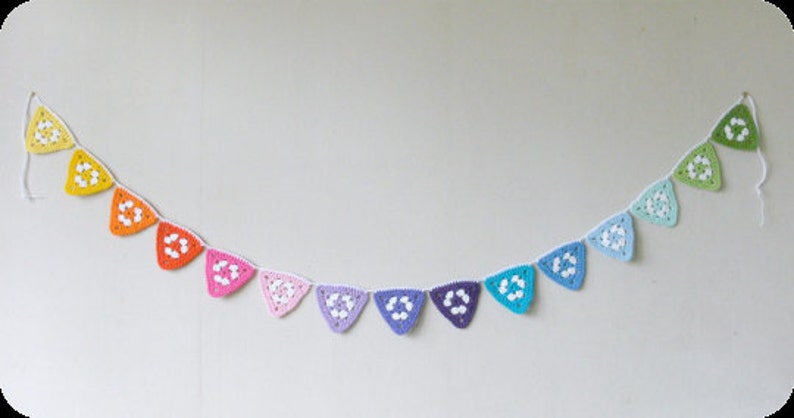 Granny Triangle Bunting Crochet Pattern PDF File Alexandra MackeNZie image 1