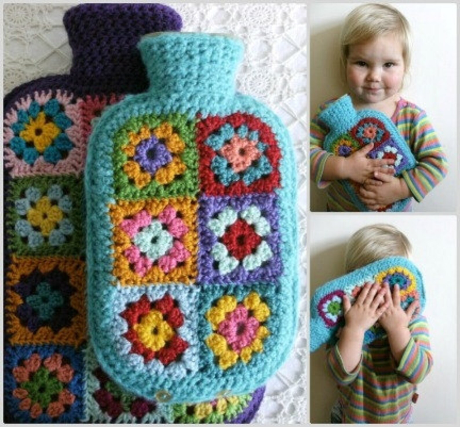 Granny Square Hot Water Bottle Cover PATTERN PDF DIY Hottie Etsy UK