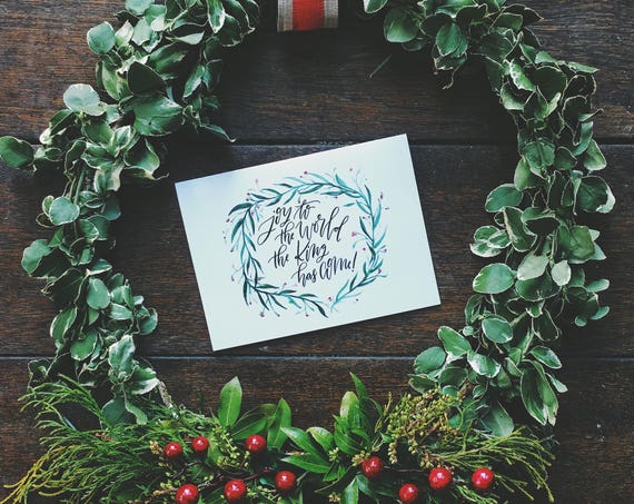 Christmas card joy to the world the king has e Christian Christmas card