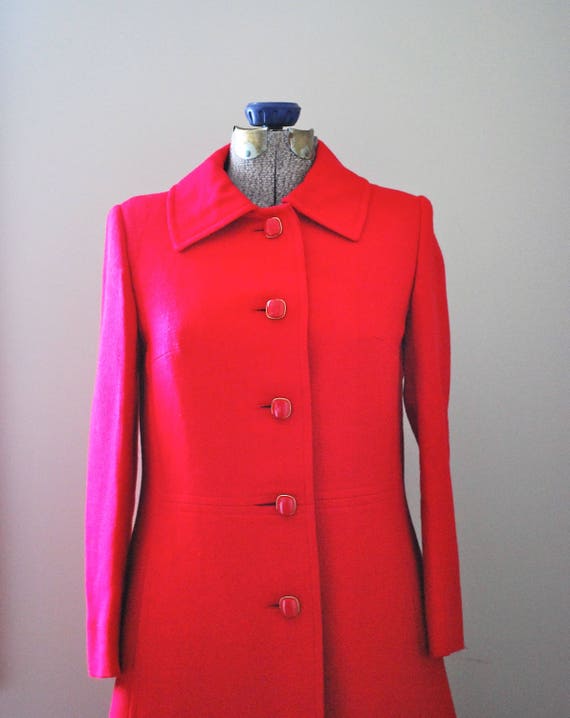 Rouge Trench Coat With Vintage Buttons Etsy