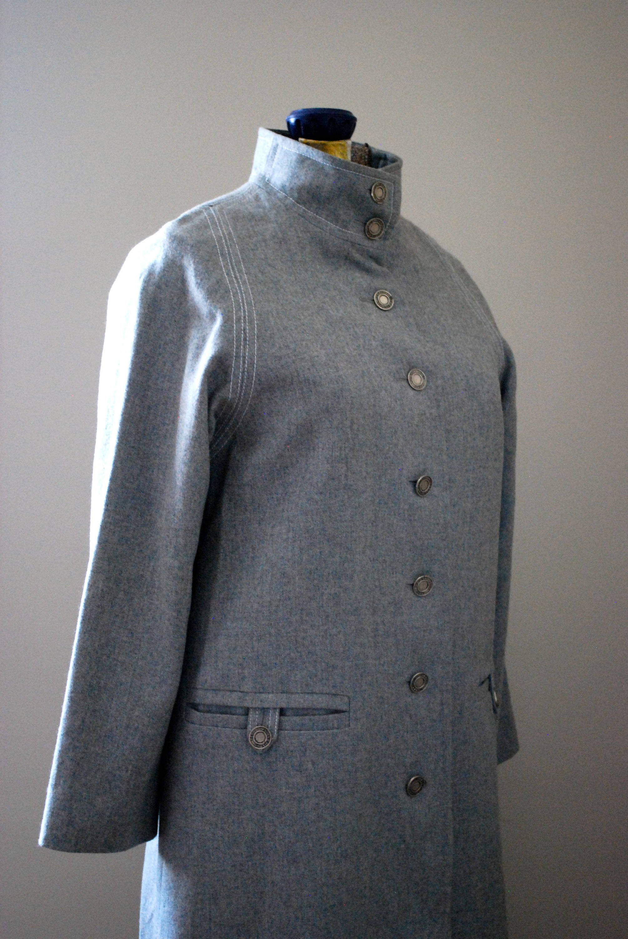 Cinch Women's Gray Wooly Striped Button-Down Coat-Gray