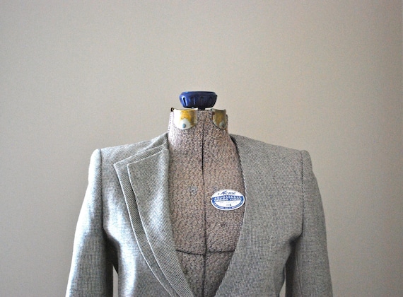 Cropped Asymmetrical Wool Blazer