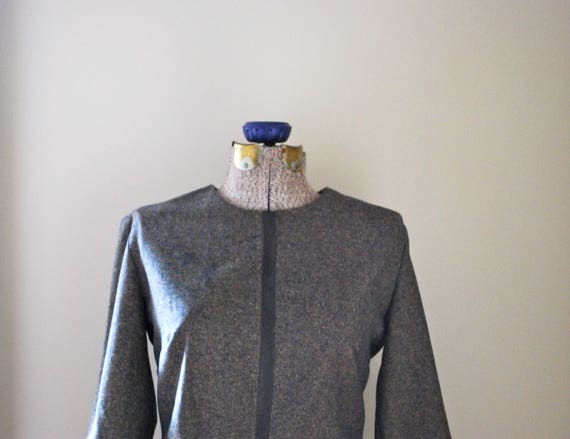 Brown tweed belted dress