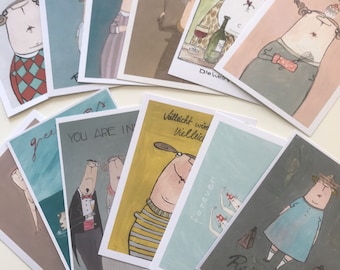 SET DI CARTOLINE KITTIEKAT 2,12 cartoline a prezzo scontato, cartoline con un messaggio