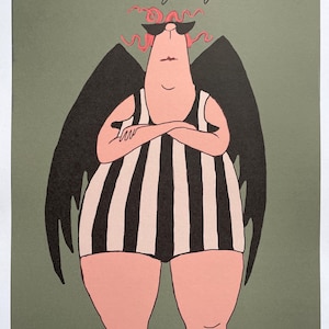 Impressão da imagem original, ilustração, anjo da guarda