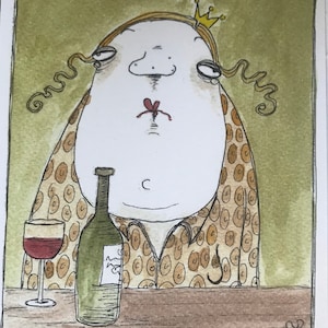 Conjunto de cartões postais Wine Queen. 4 cartões